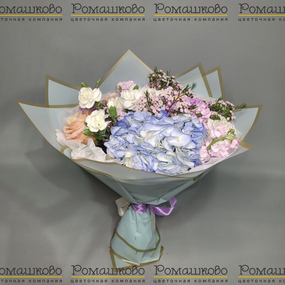 Букет из гортензий «Сахарная вата»