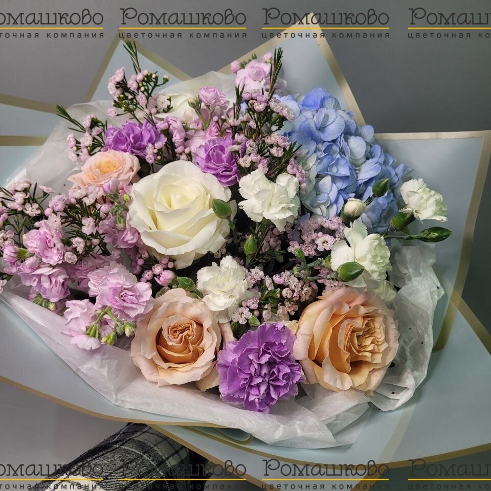 Букет из гортензий «Сахарная вата»