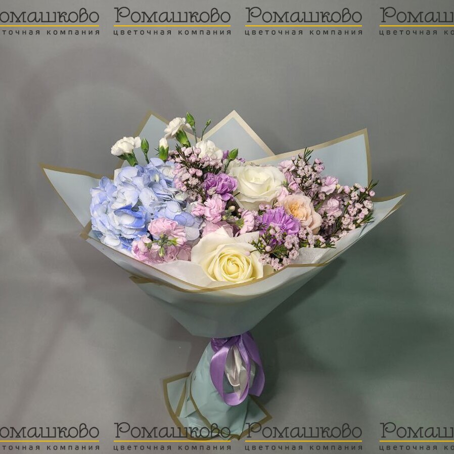 Букет из гортензий «Сахарная вата»