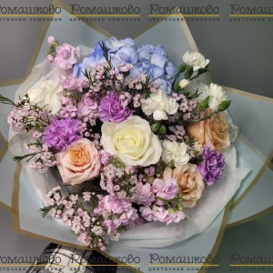 Превью Букет из гортензий «Сахарная вата»