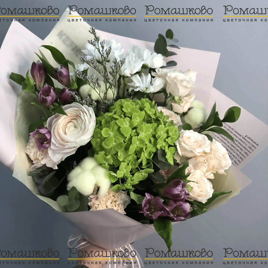 Букет из гортензий «Аделайн»