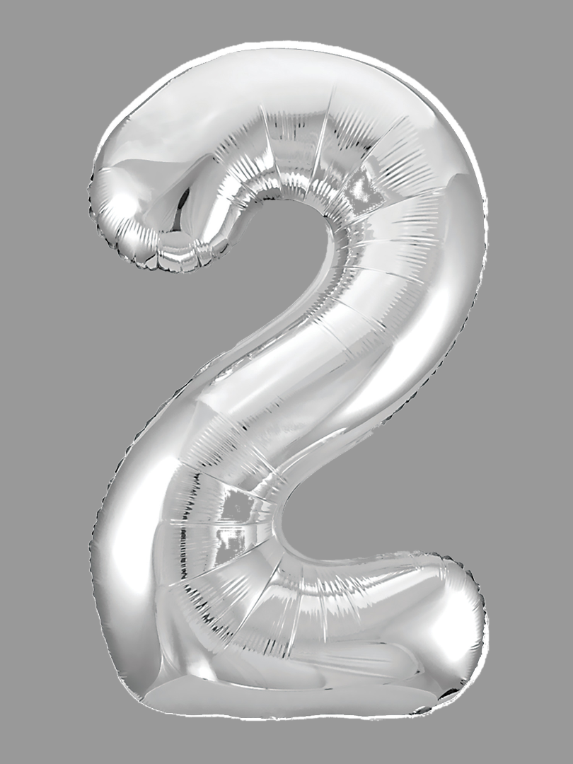 Шары фольга цифры серебро