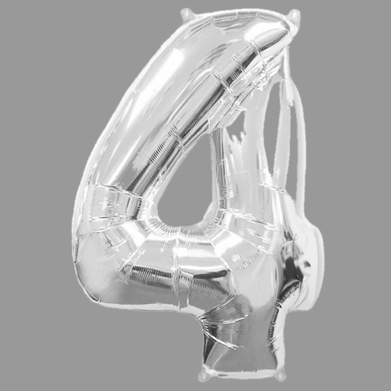 Шары фольга цифры серебро