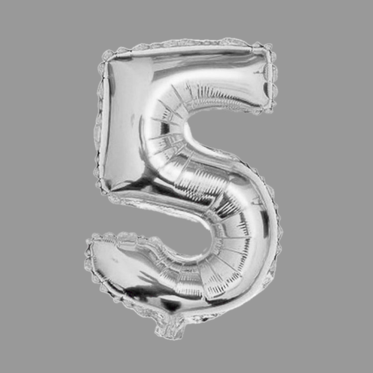 Шары фольга цифры серебро
