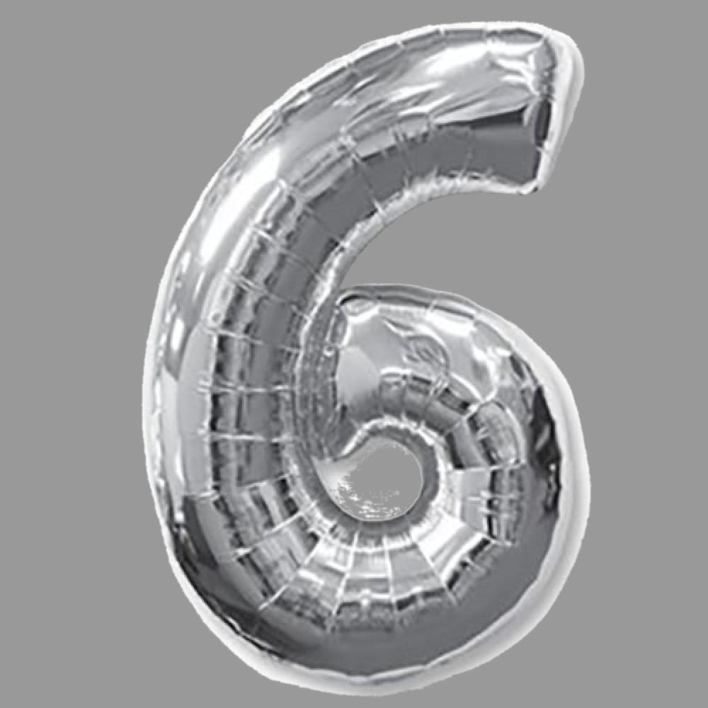 Шары фольга цифры серебро