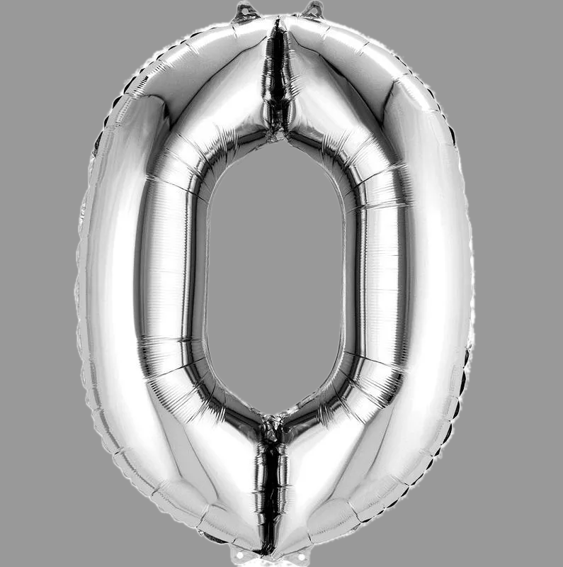 Шары фольга цифры серебро