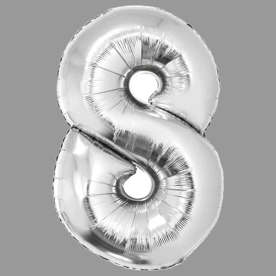 Шары фольга цифры серебро