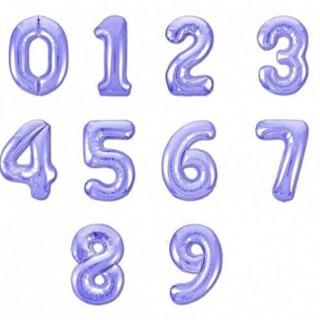 Шары фольга цифры фиолетовый