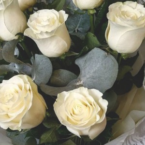 Превью Букет из белых роз «Ивелин»