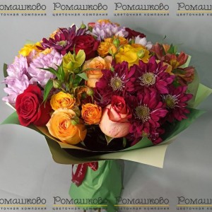 Превью Букет из хризантем «Ивонна»