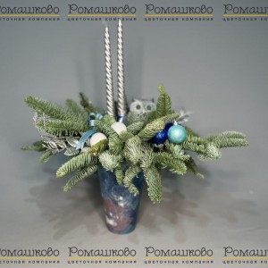 Превью Новогодняя композиция со свечами