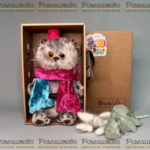 Превью Кот Басик в бархатном кашне