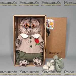 Превью Кот Басик в комплекте с цветком