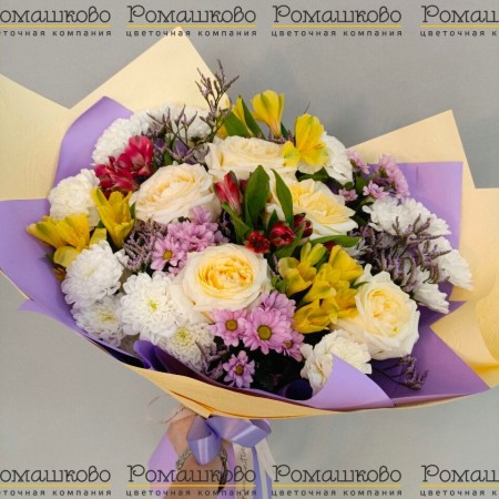 Букет из хризантем «Лучезарная улыбка»