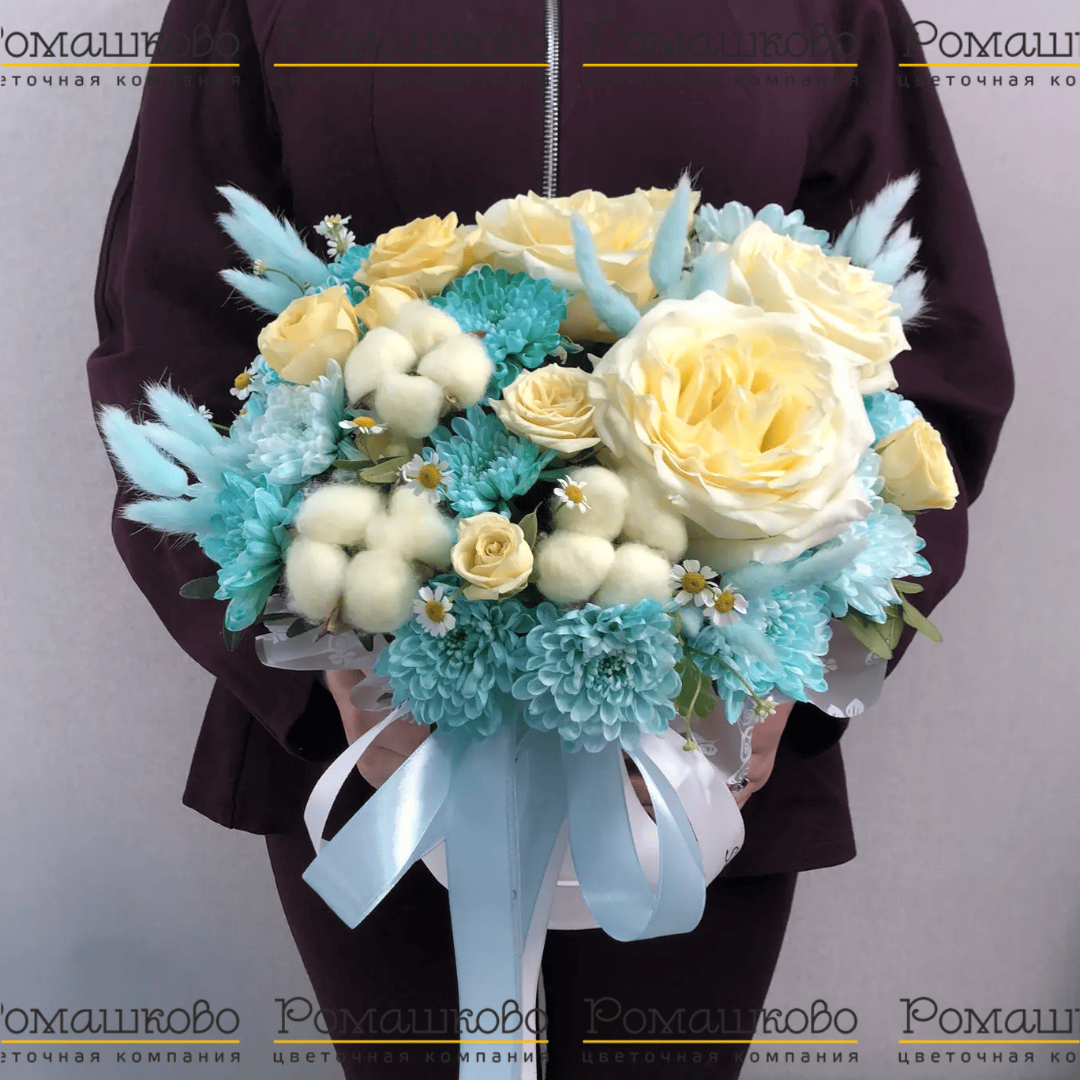 Шляпная коробка с цветами «Баттерфляй»