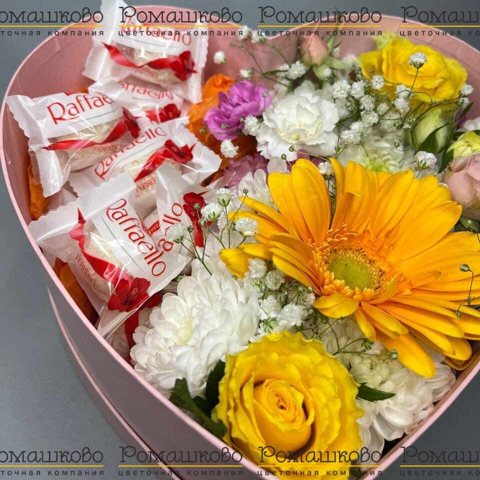 Шляпная коробка с цветами «Улыбка солнца»