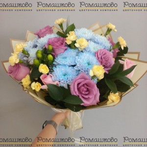 Превью Букет из хризантем «Заря над полями»