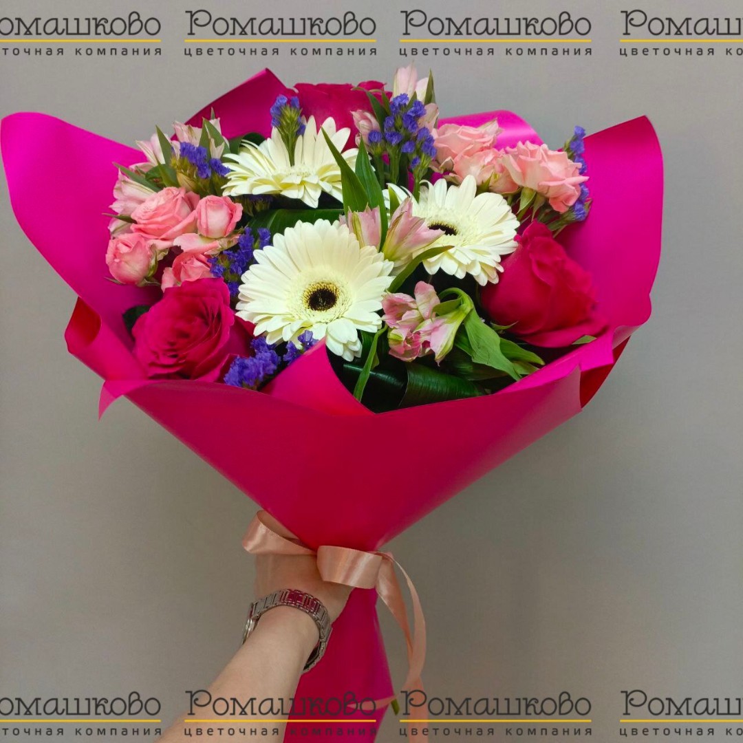 Букет из гербер «Розовый ветер»