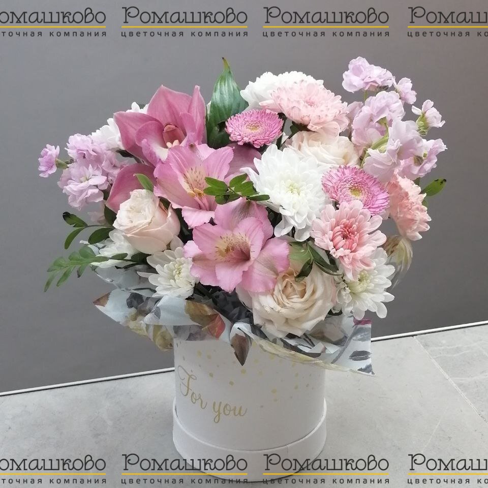 Шляпная коробка цветов «Цветочная сказка»