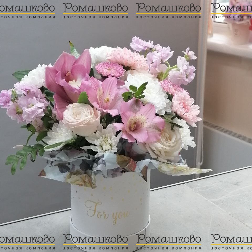 Шляпная коробка цветов «Цветочная сказка»