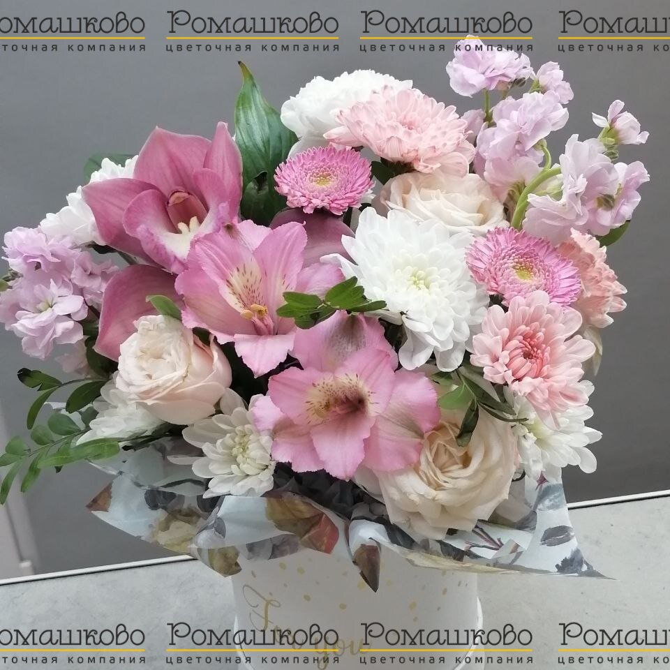 Шляпная коробка цветов «Цветочная сказка»