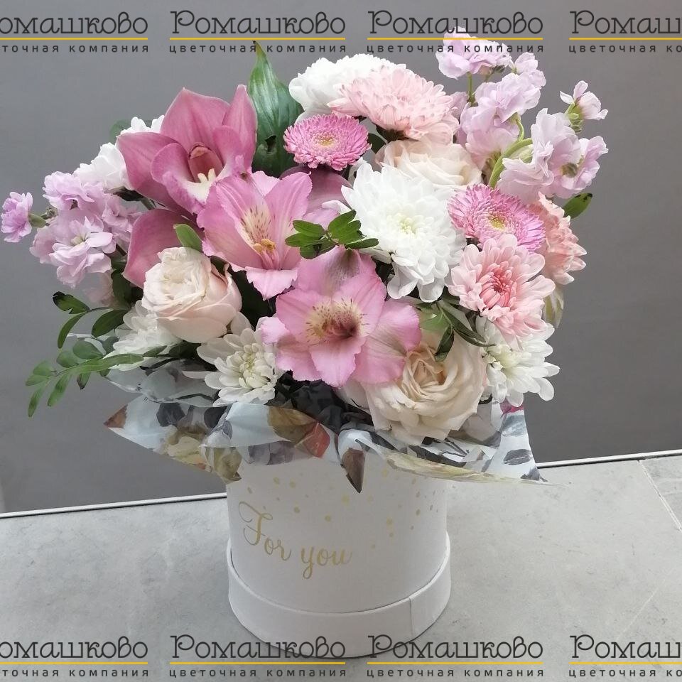 Шляпная коробка цветов «Цветочная сказка»