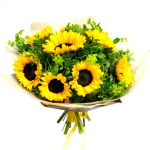 Превью Букет из 9 подсолнухов «Очаровательной»