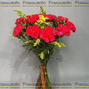 Превью Букет из гвоздик «Искрящийся кармин»