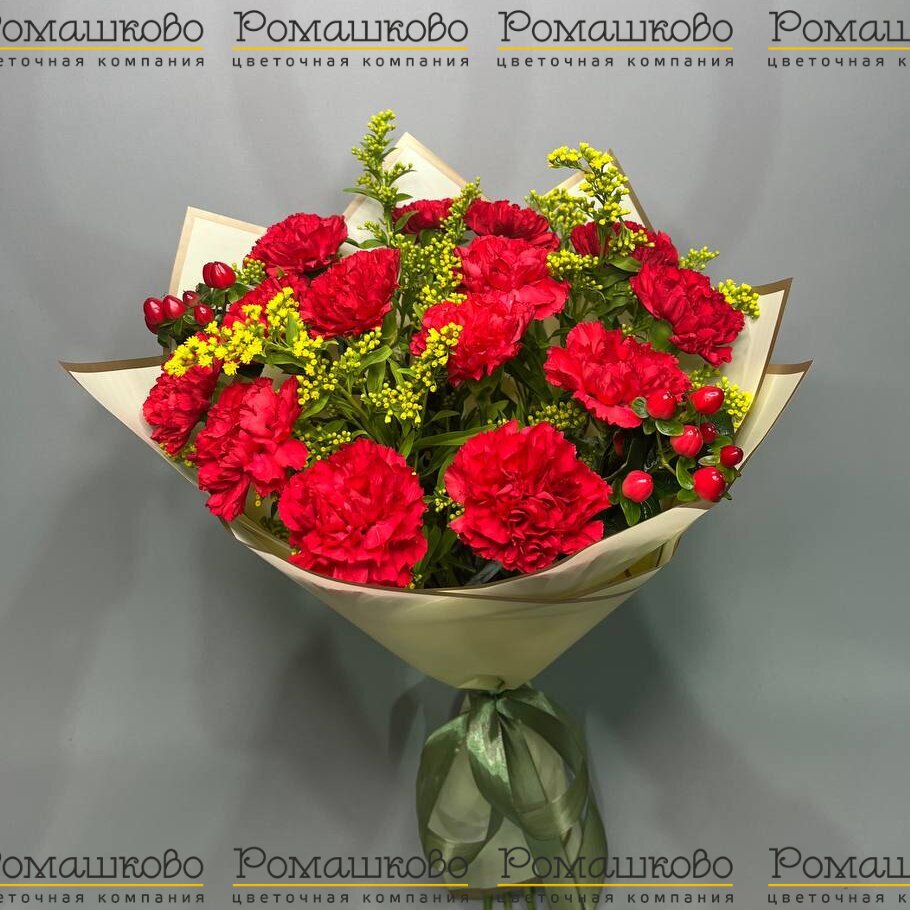 Букет из гвоздик «Алые сердца»