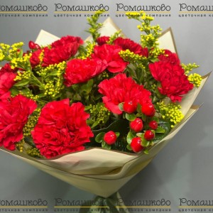 Превью Букет из гвоздик «Алые сердца»