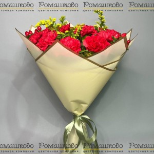Превью Букет из гвоздик «Алые сердца»