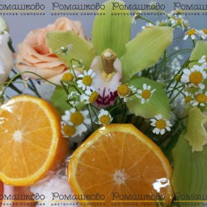 Превью Шляпная коробка с цветами «Лимонная симфония»