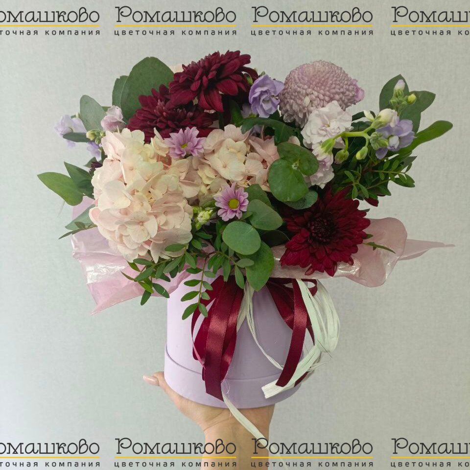 Шляпная коробка цветов «Палитра счастья»