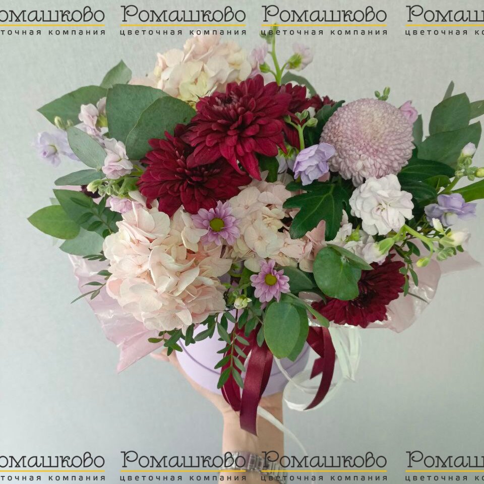 Шляпная коробка цветов «Палитра счастья»