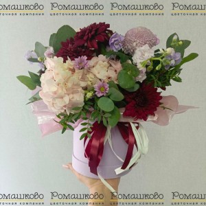 Превью Шляпная коробка цветов «Палитра счастья»