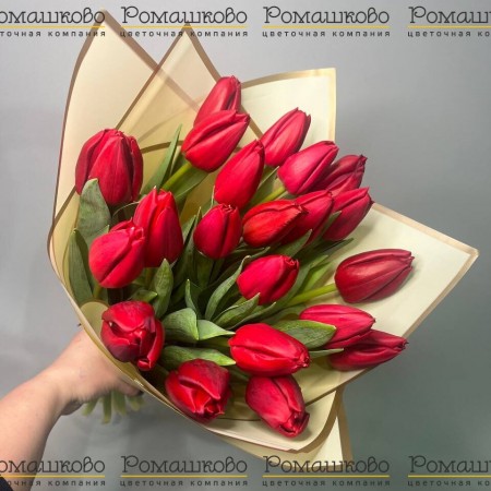 Букет из 21 красного тюльпана за 4 120 - «Ромашково» в Красноярске