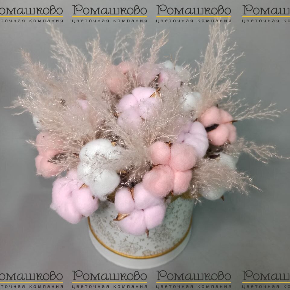 Шляпная коробка цветов «Мягкое облако»