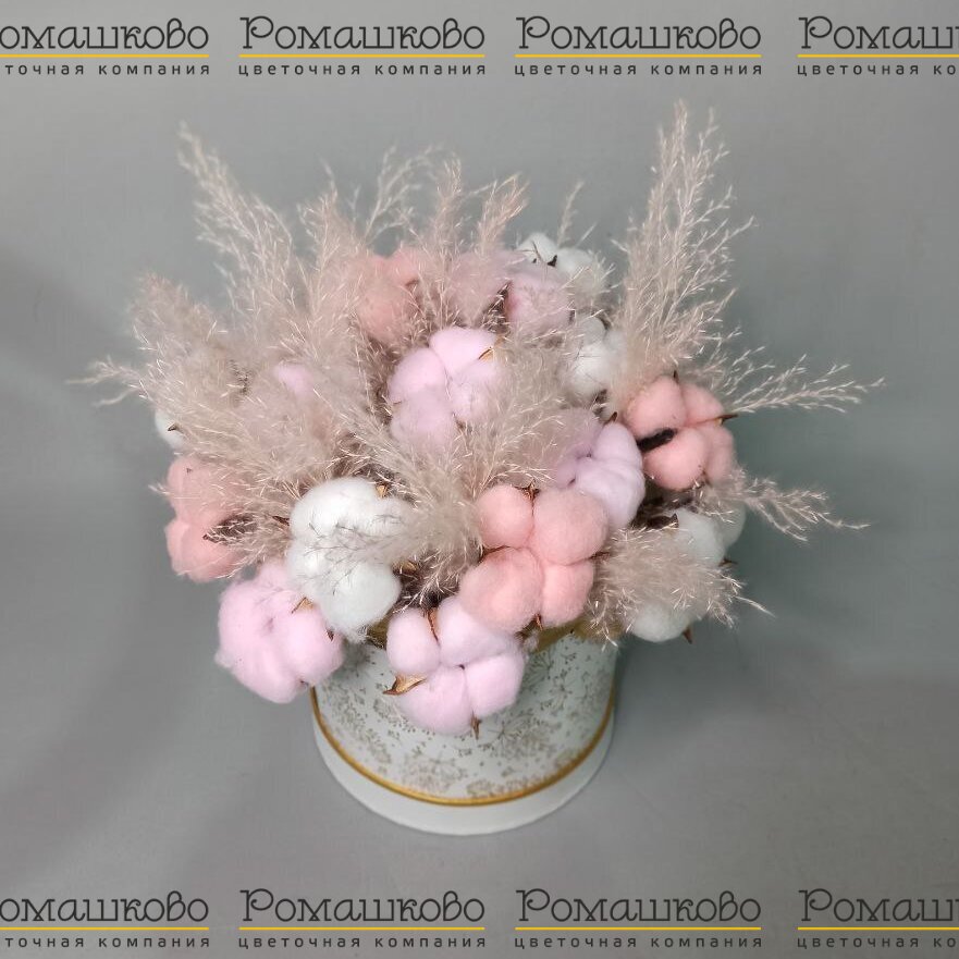 Шляпная коробка цветов «Мягкое облако»