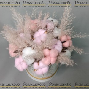 Превью Шляпная коробка цветов «Мягкое облако»