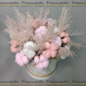 Превью Шляпная коробка цветов «Мягкое облако»