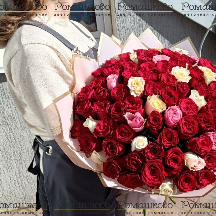Букет из 101 розы Кения (50см)