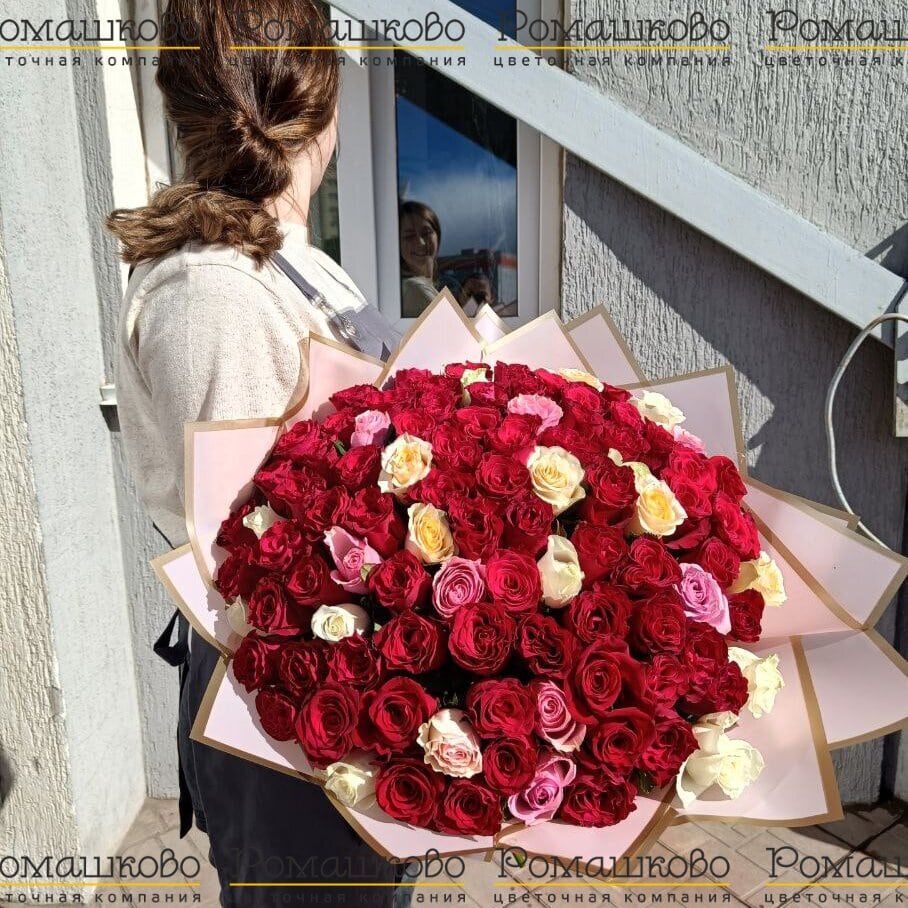 Букет из 101 розы Кения (50см)