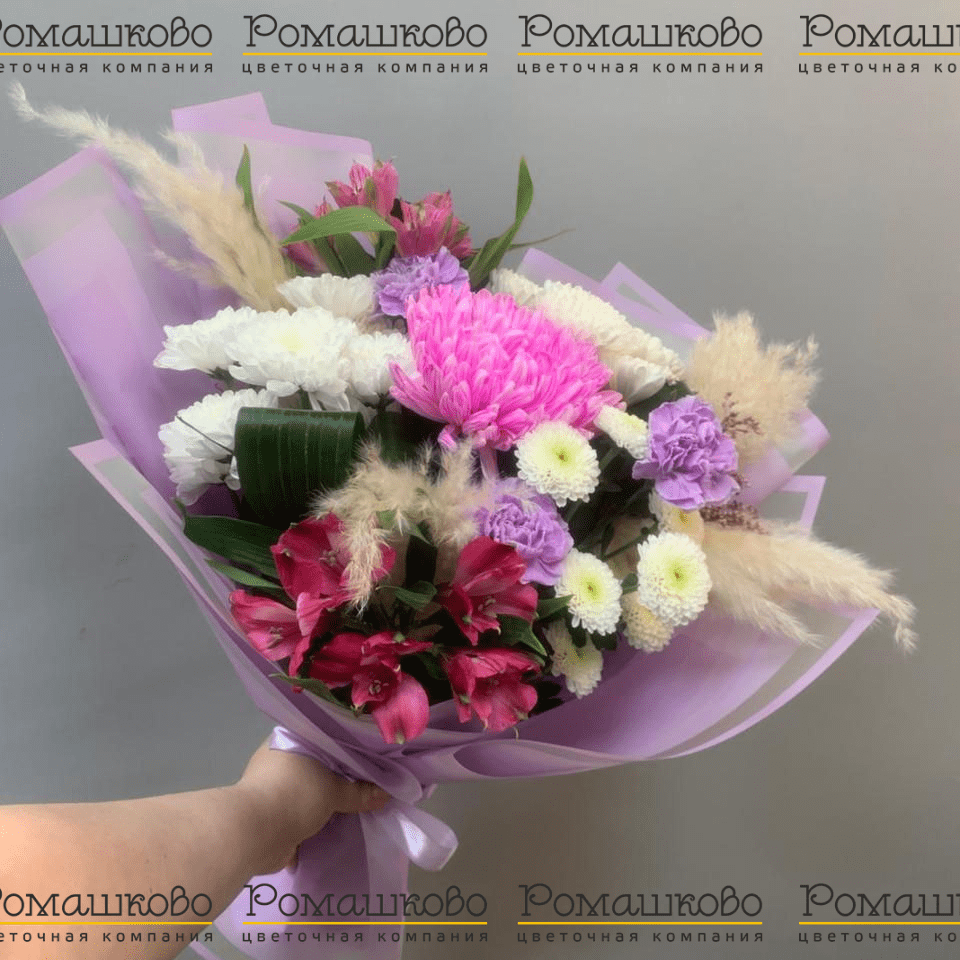 Букет из хризантем «Сиреневый звон»