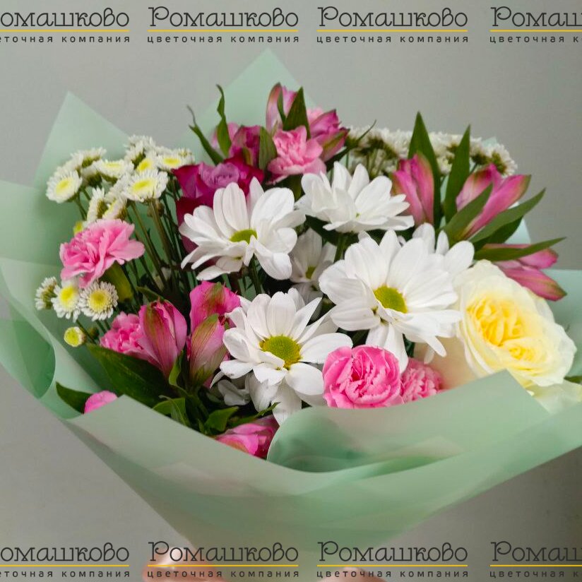 Букет из хризантем «Летний вихрь»