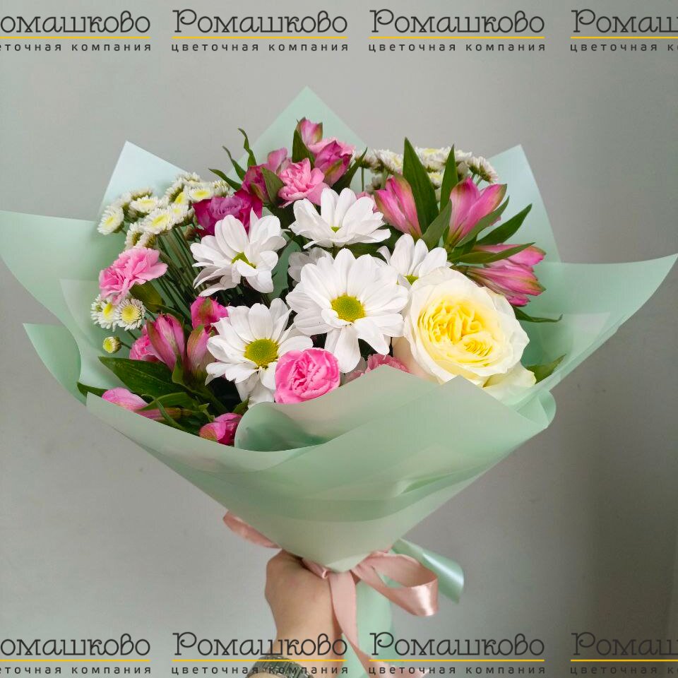 Букет из хризантем «Летний вихрь»