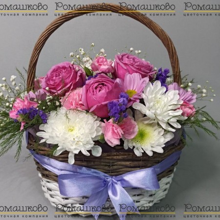 Корзина с цветами «Виолента» за 4 050 - «Ромашково» в Красноярске