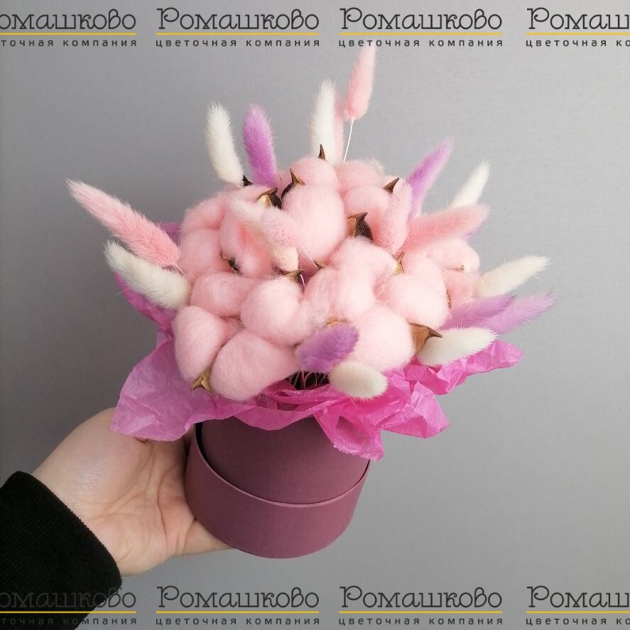 Коробочка из сухоцветов «Пушистый рай»