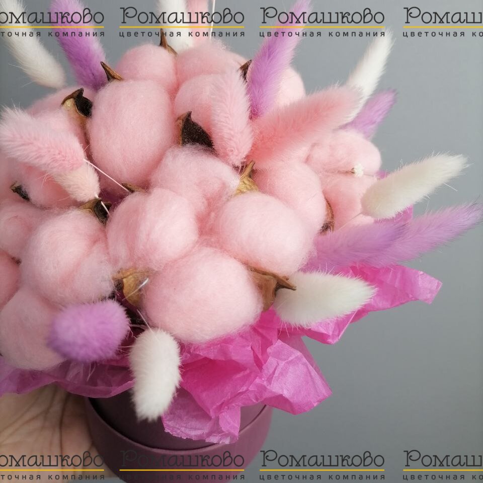 Коробочка из сухоцветов «Пушистый рай»