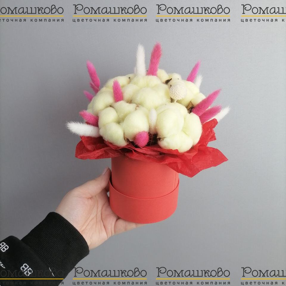 Коробочка из сухоцветов «Сон в хлопке»