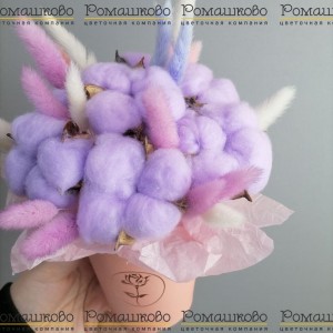 Превью Стаканчик из сухоцветов «Хлопковая радуга»